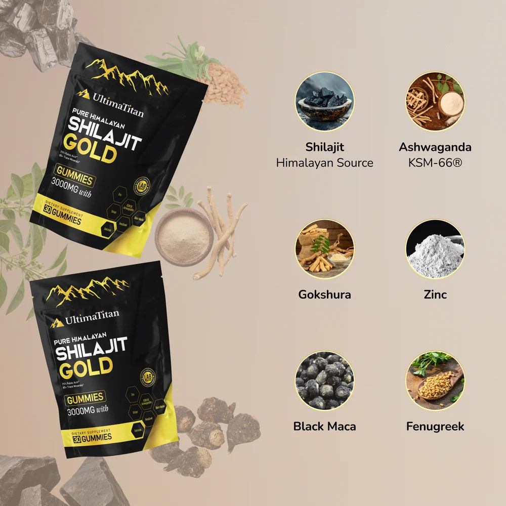 ULTIMATITAN Pure Shilajit Gummies - Now 6-in-1 Support